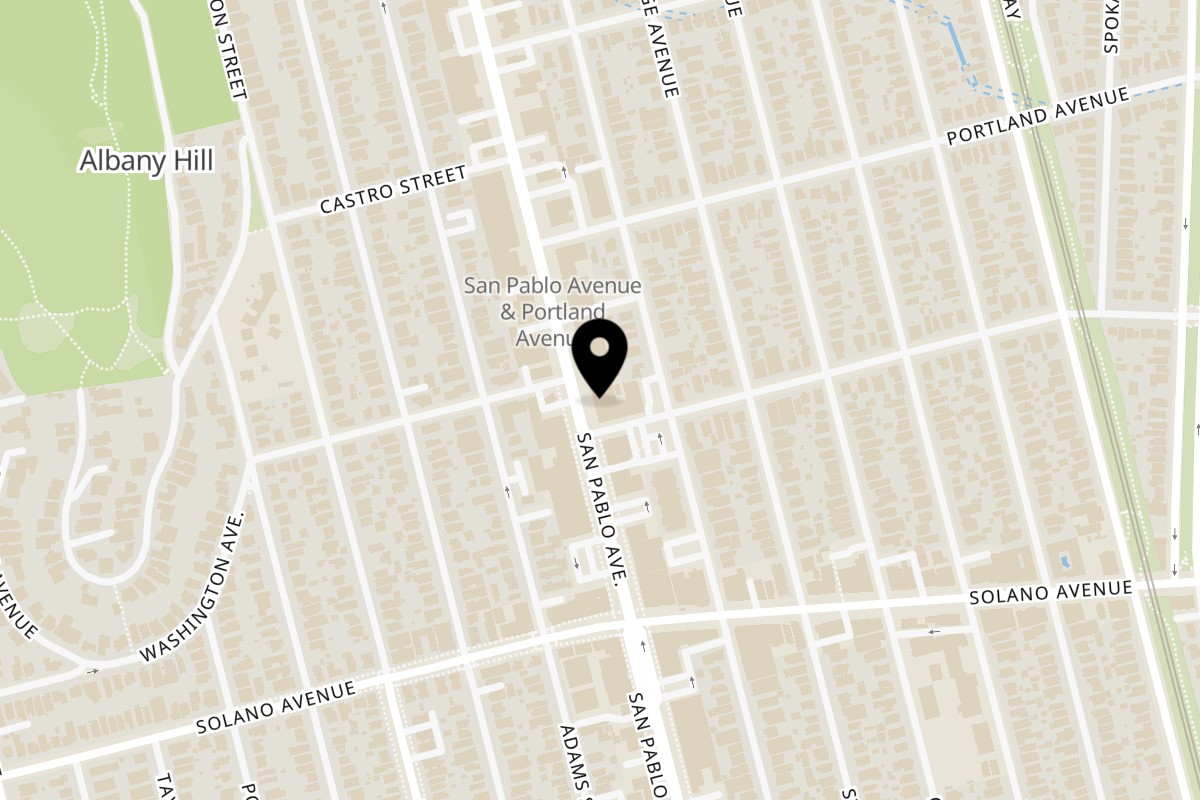 Map showing the location of Shangrila Vegan Albany on 755 San Pablo Ave in Albany